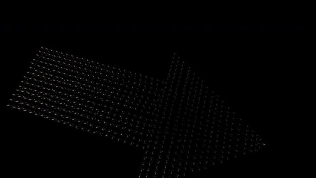 Businessmen lead by a businesswoman forming arrow shape, 4K, Alpha Channel