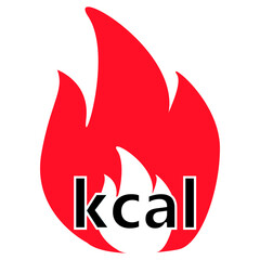 Fototapeta premium calories burn icon on white background. kcal sign. fitness and keto diet symbol. flat style.