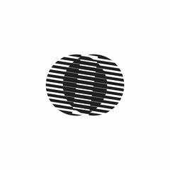 linked circles geometric silhouette logo vector