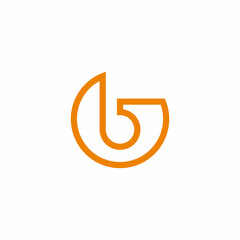 letter b circle thin line simple logo vector - obrazy, fototapety, plakaty