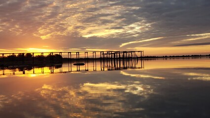 Fototapeta premium sunset over the river