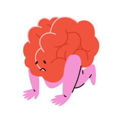 Vector illustration of a sad brain.