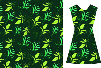 Fototapeta premium wild flower pattern design, seamless floral pattern outline with mockup 