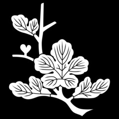 家紋です。枝梶の葉といいます。