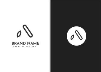 Letter A logo design template line concept