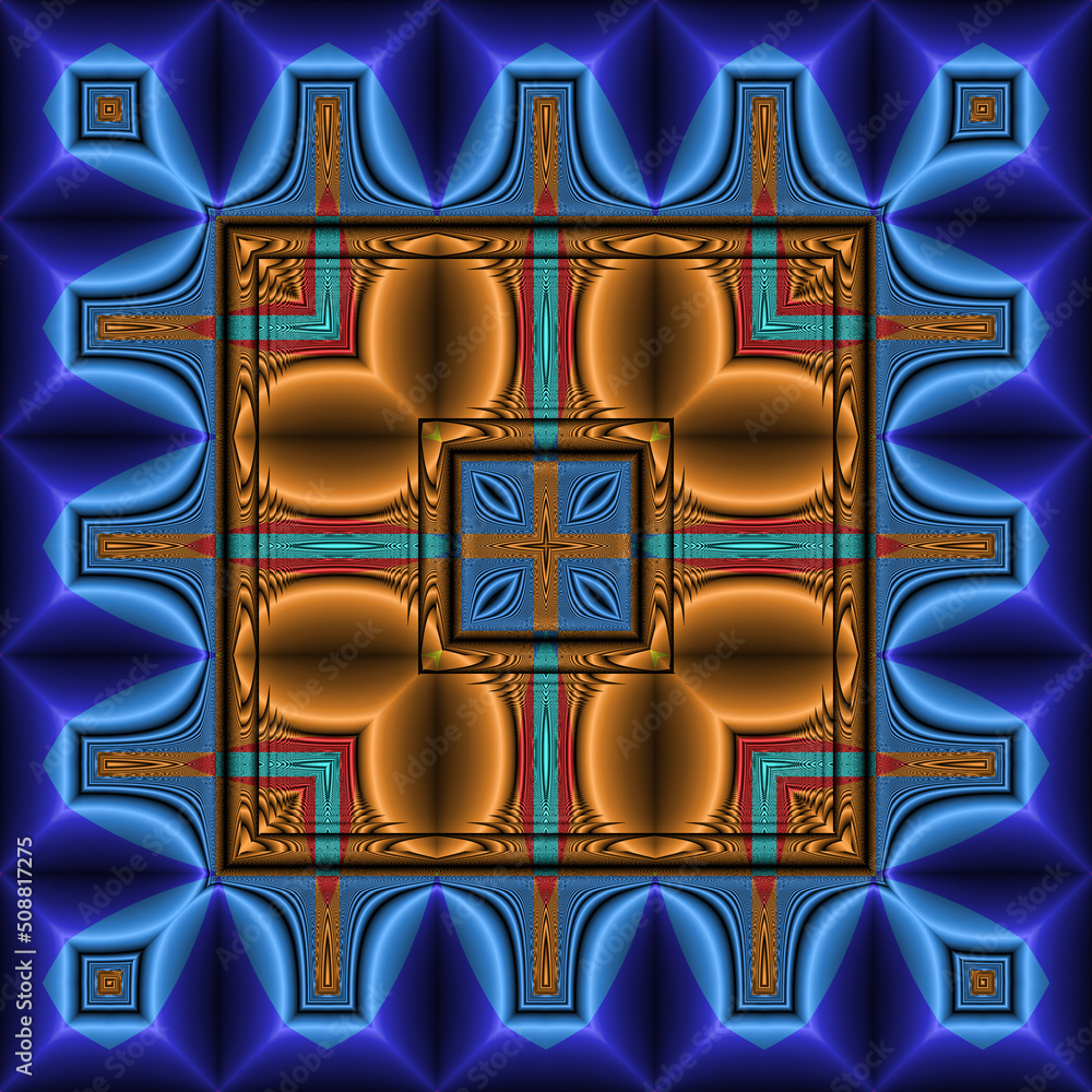 Wall mural 3d effect - abstract colorful kaleidoscopic geometric pattern