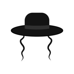 Isolated jewish rabbi hat on a white background, Vector illustration