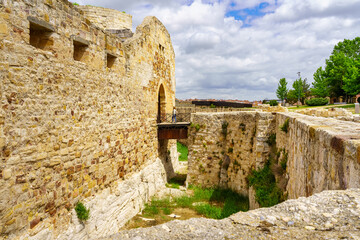Passage to the castle over the defensive moat around the wall, Zamora Spain.