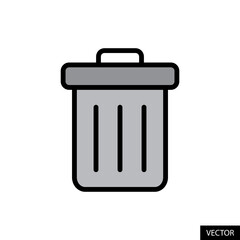 Trash Can Vector icon in flat style design for website design, app, UI, isolated on white background. Editable stroke. Vector illustration.