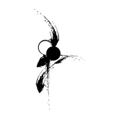 Abstract design of yin and yang symbol with brush stroke.