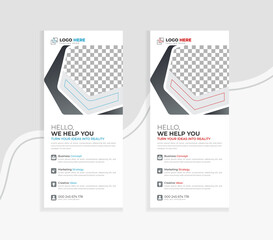 Abstract modern stylish simple corporate dl flyer rack card template creative clean design for company, and multipurpose use with abstract shapes
