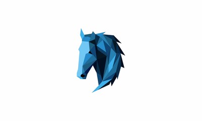 polygon blue horse