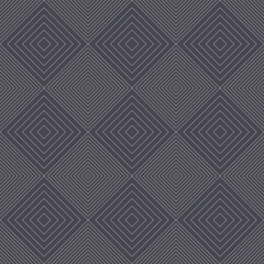 Graceful Elegant Classic Rhombus Grid Geometric Linear Seamless Pattern Vector Abstract Background. Posh Severe Geometry Thin Lines Checkered Square Repetitive Grey Wallpaper. Vintage Lattice Ornament