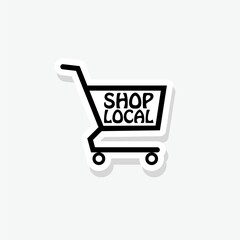 Shop local sticker icon sign for mobile concept and web design