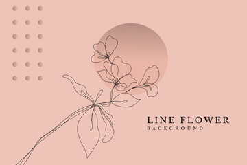 Pink flower one line basic