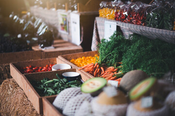 asian vegetable on a market in thailand