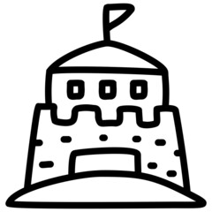 handdrawn sand castle icon