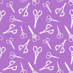 Doodle seamless scissors pattern for fabrics and linens and wrapping paper and hobbies and kids and clothes