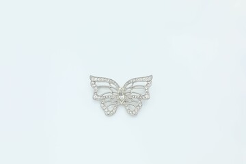 Butterfly ornate brooch pin vintage costume jewelry fashion accessory - obrazy, fototapety, plakaty