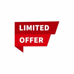 Red limited offer. Special offer badge. Big sale special offer. Red ribbon vector. Vector background. Store label. Vector illustration.