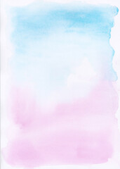 Colorful pastel drawing paper texture bright banner, print. Watercolor abstract wet hand drawn turquoise, pink blue color liquid dye card for greeting, poster, design, art wallpaper