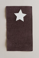 paper star on textured paper background (with frame)