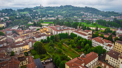 Obraz premium Aerial View of Vicenza, Veneto, Italy, Europe, World Heritage Site