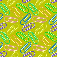 School seamless paper clip pattern for fabrics and packaging and linens and kids and wrapping paper and office