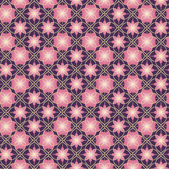 Seamless background of decorative floral geometrical design elements