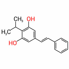chemical structure of Benvitimod or tapinarof (C17H18O2)