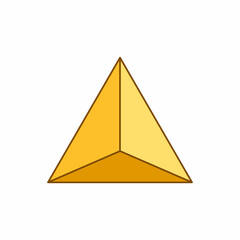 Fototapeta premium yellow tetrahedron or triangular pyramid shape.vector illustration isolated on white background