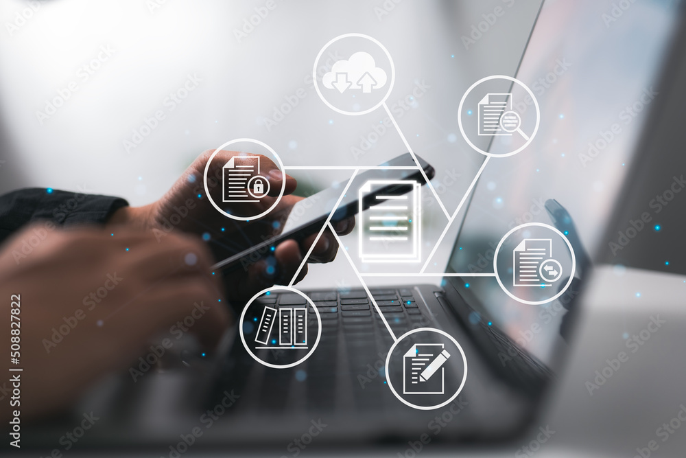Poster a document management system (dms) is used to store corporate files and information, search for them