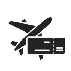 flight booking icon. vacation, air travel and tourism symbol. airline services