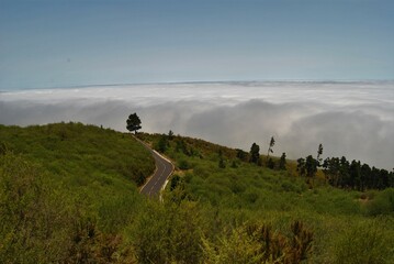 Road above the clouds to El Teide