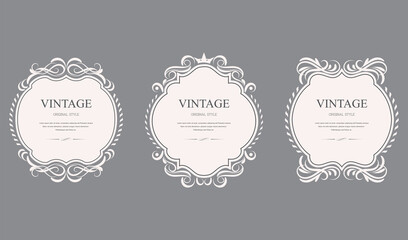 Vintage with victorian ornaments, beautiful, luxury frame. Vintage banner and background.