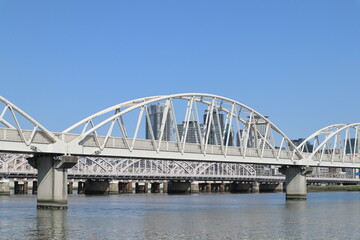 Fototapeta na wymiar 大阪・淀川に架かる橋