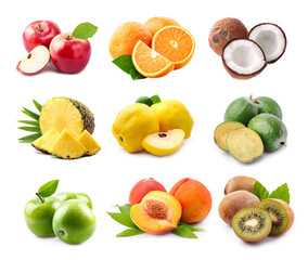 Collage of sweet fruits