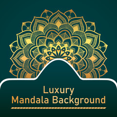 Circle Pattern Creative Luxury Ornamental Mandala, Flower Mandala with gradient color with unique Background Design in gold color vector