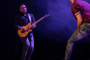 Fototapeta premium Rock and roll group performing live.