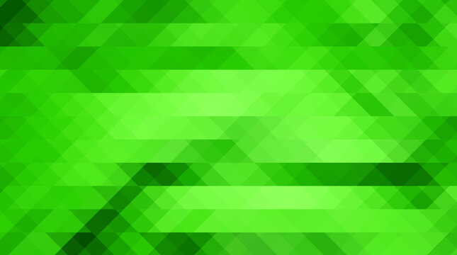 green triangular grid mosaic background, creative design templates for futuristic, digital, modern, technology concept. triangular abstract background in bright green color.