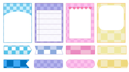 collection of the cute aesthetic checkerboard, checkers planner, paper, notepad, memo, note, checklist, and journal. cute, simple, and printable