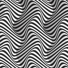 Op art illusion background with wave