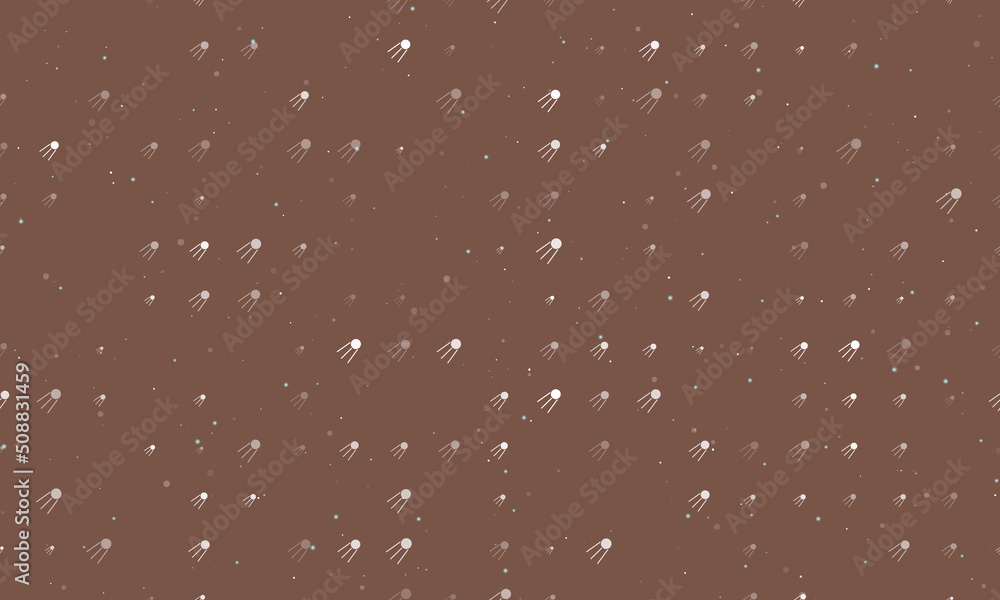 Aufkleber seamless background pattern of evenly spaced white satellite symbols of different sizes and opacity.