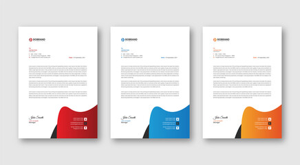 Corporate modern letterhead template design