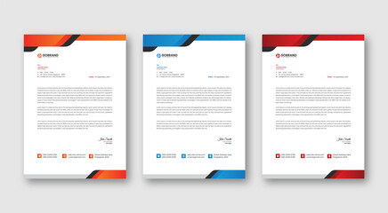 Corporate modern letterhead template design