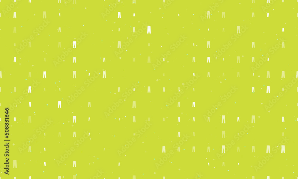 Poster seamless background pattern of evenly spaced white pants symbols of different sizes and opacity. vec
