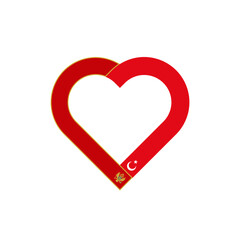 unity concept. heart ribbon icon of montenegro and turkey flags. vector illustration isolated on white background