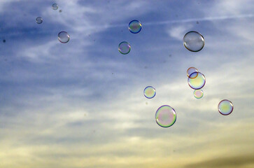 bubbles on blue sky