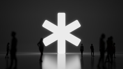 Obraz premium 3d rendering people in front of symbol of star of life on background