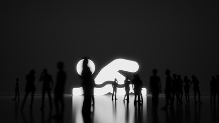 3d rendering people in front of symbol of swimmer on background